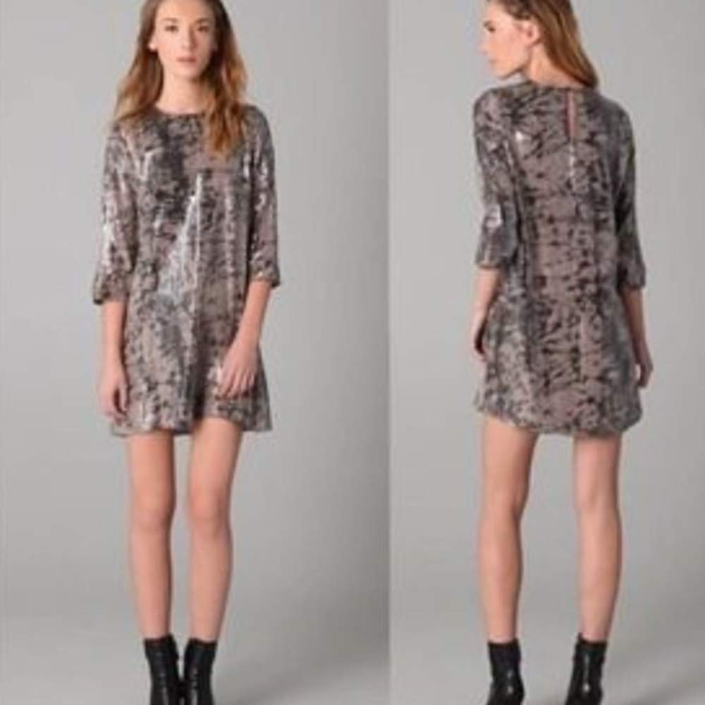 Parker New York tie dye silk sequin dress large